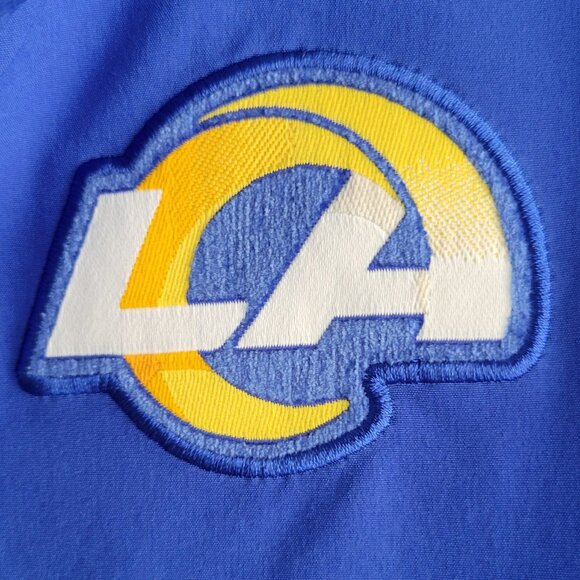Men's Nike Royal Los Angeles Rams Sideline Coach Chevron Short Sleeve Jacket - Picture 2 of 12